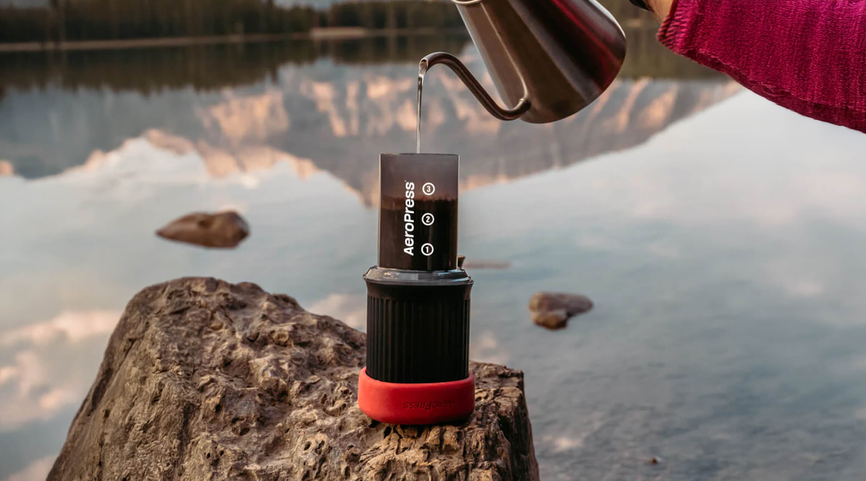 aeropress brewer in nature