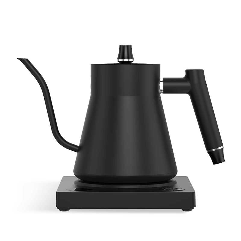 Black electric kettle on a white background