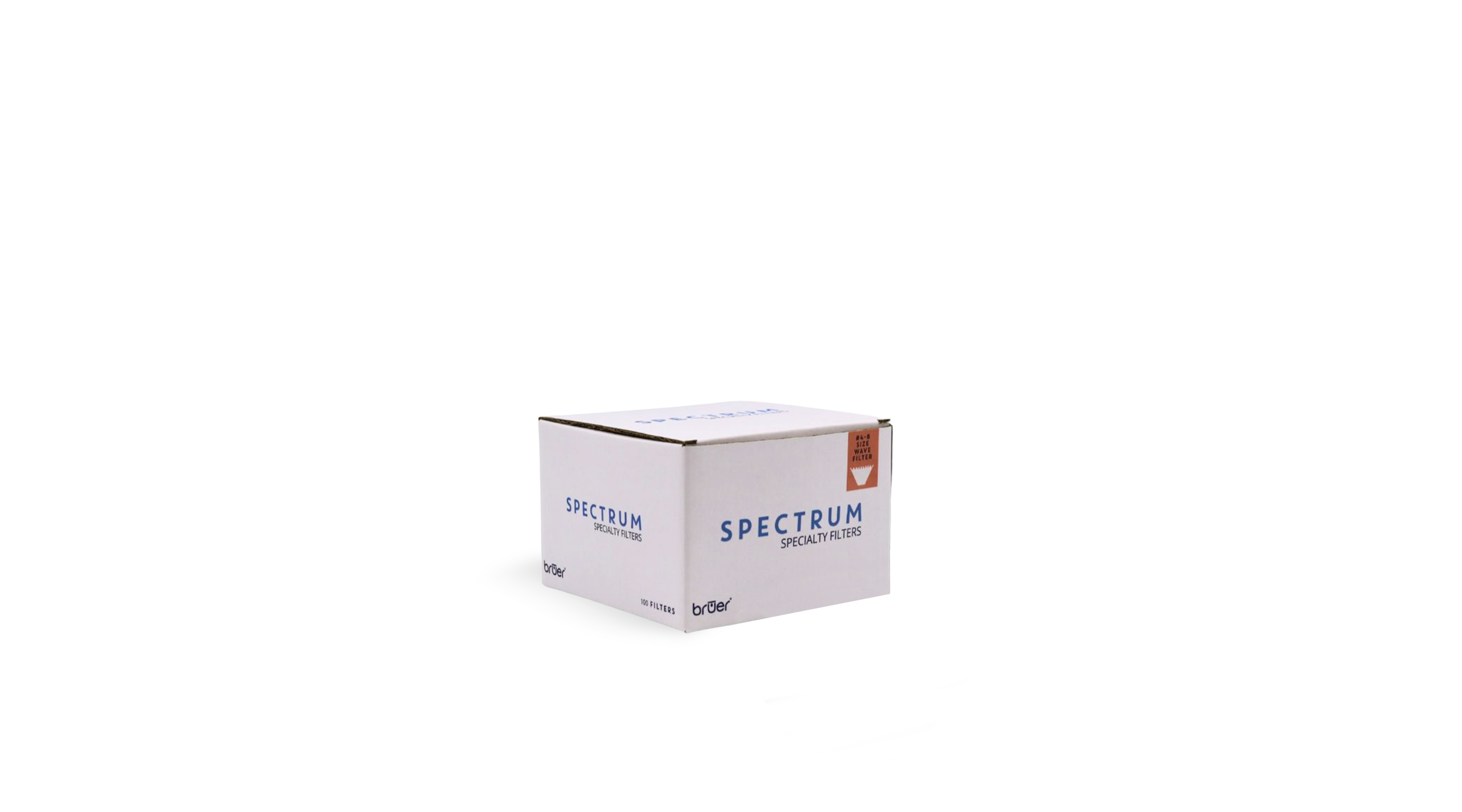 Box of Spectrum Bruer Wave coffee filters on a white background