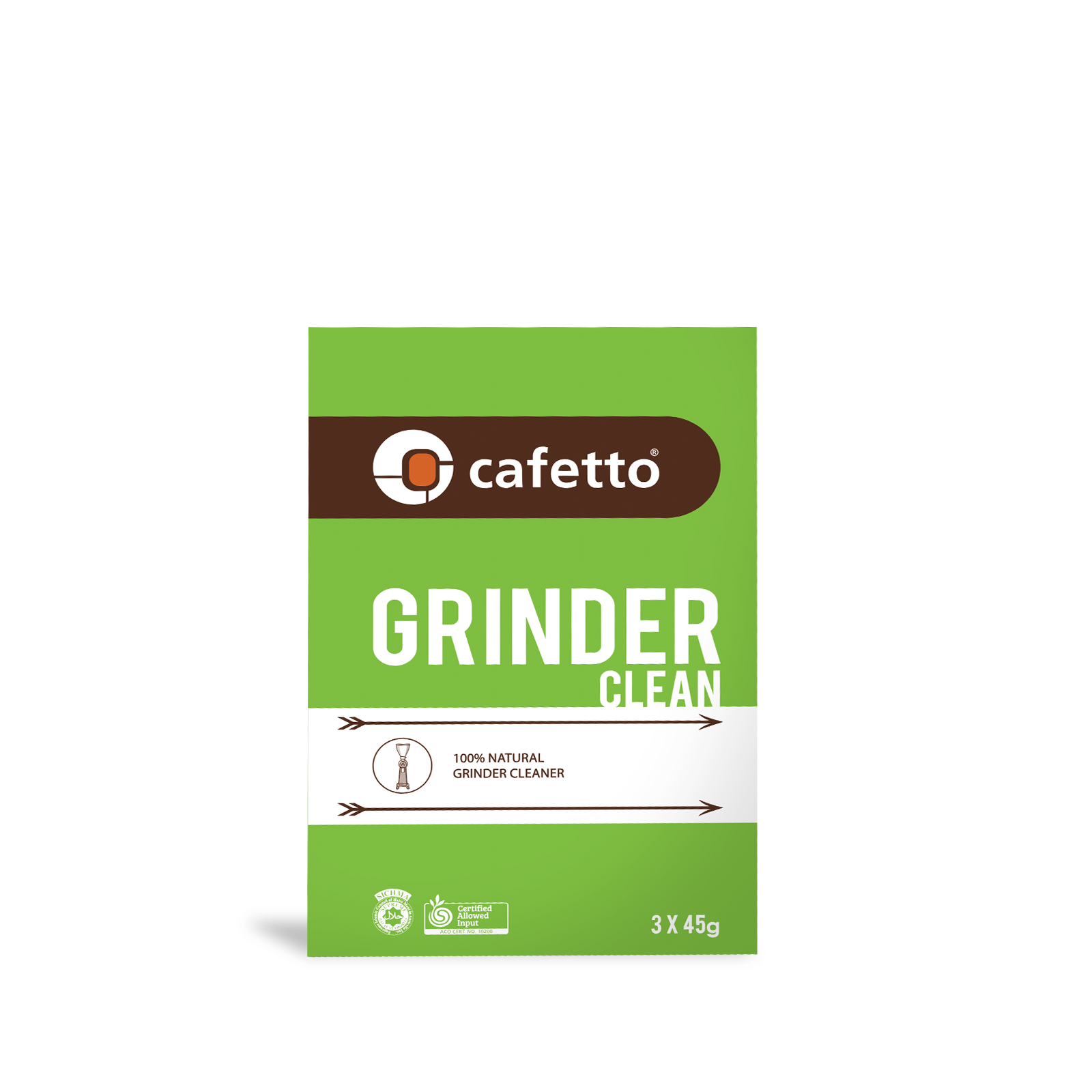 Cafetto Grinder Clean product packaging on a white background
