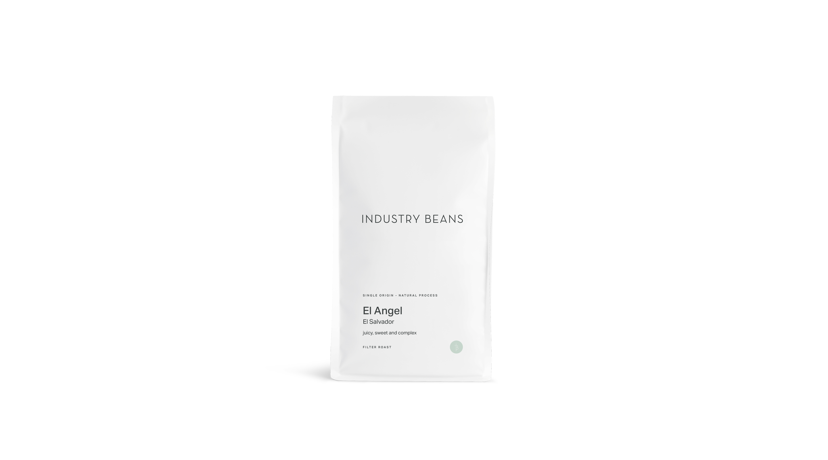 Industry Beans Filter Single Origin Coffee Bag Against White Background
