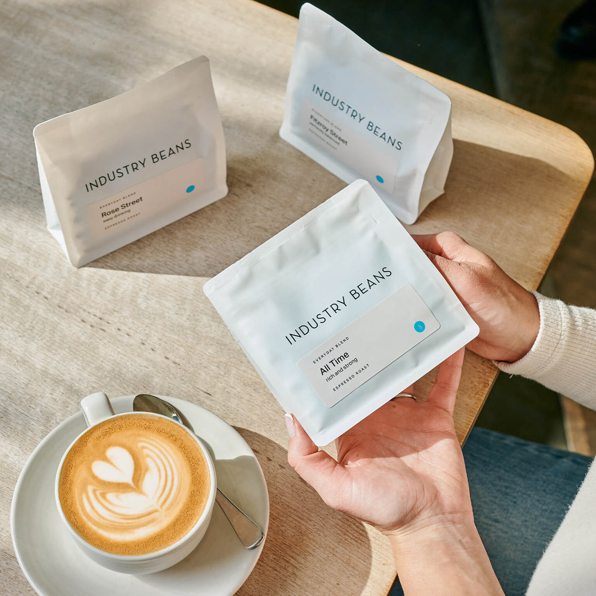 Three 80g bags of Industry Beans Coffee Sample Pack