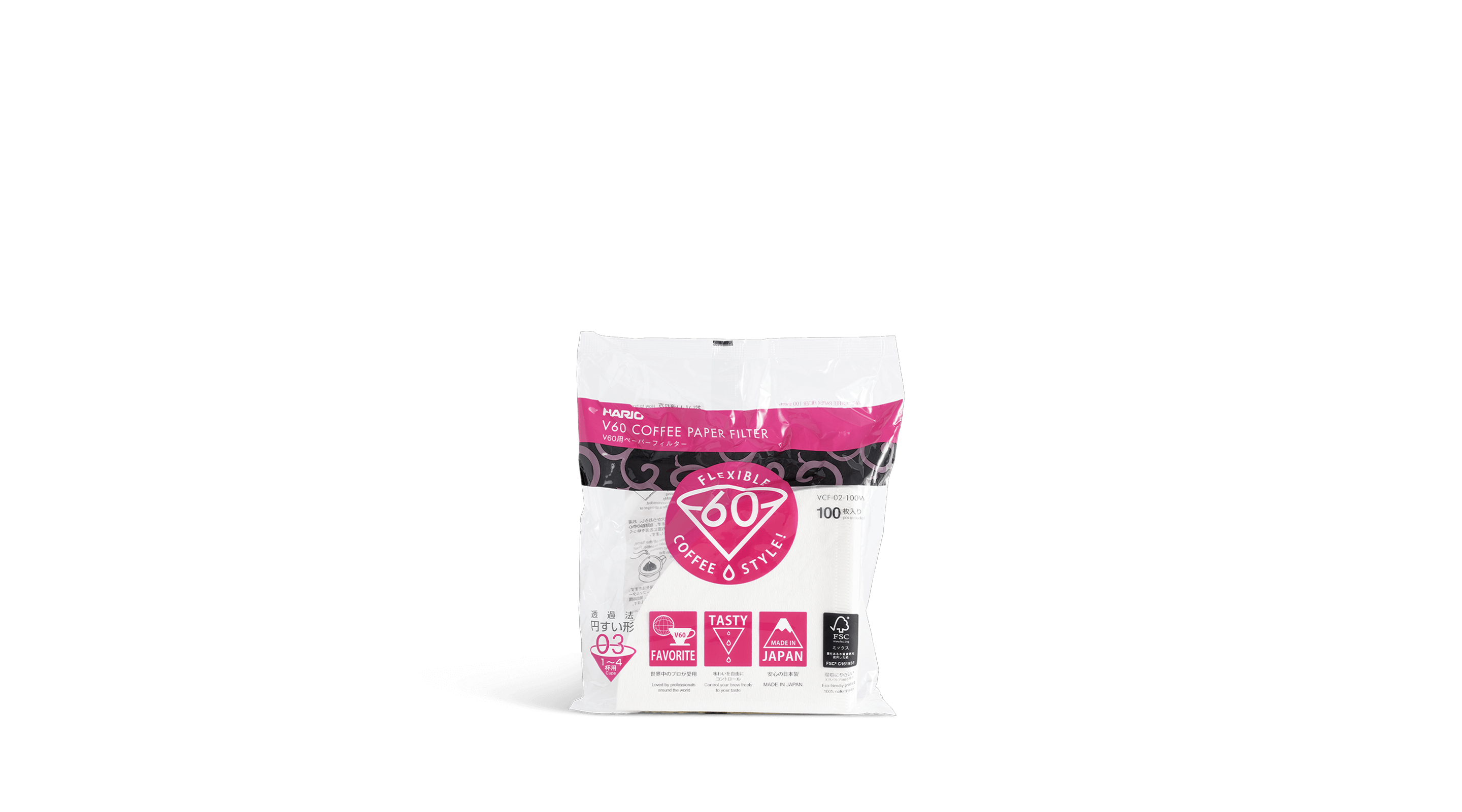 Pack of Hario v60 Coffee Paper Filters 100 Pack
