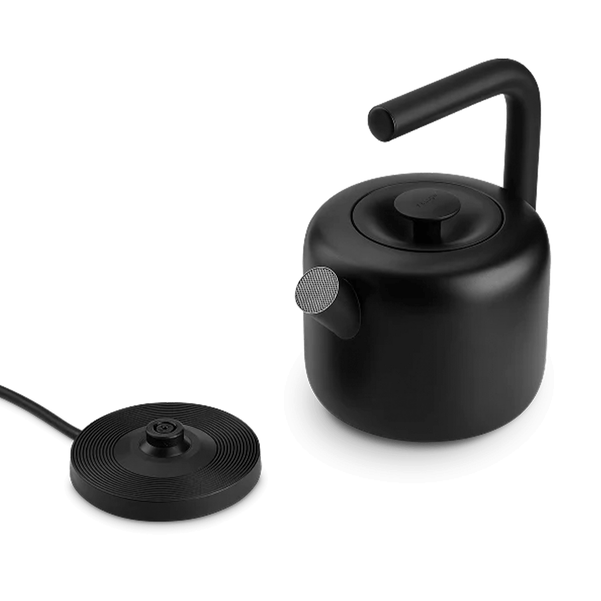 Fellow Clyde Electric Kettle, side view with power base