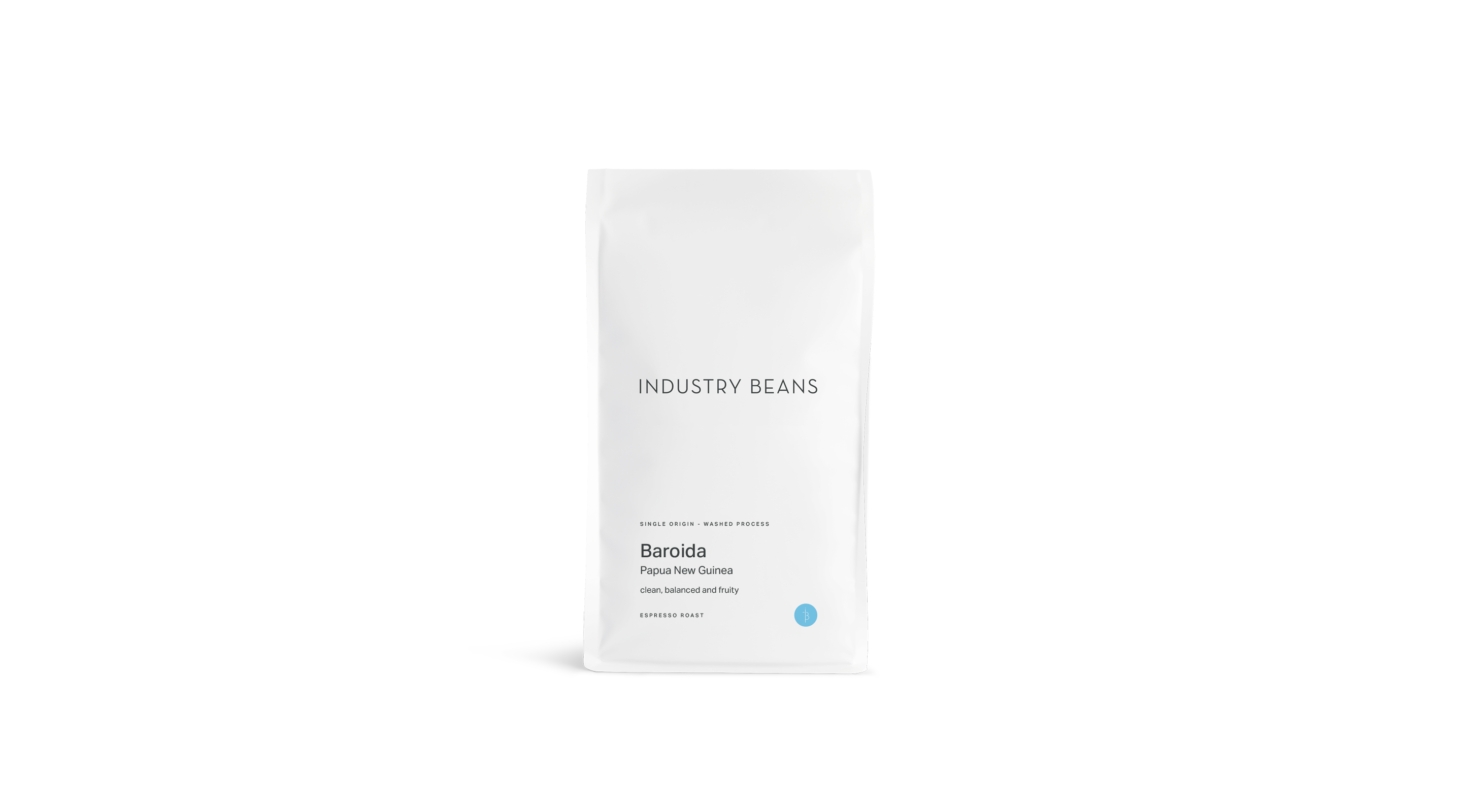 Industry Beans Espresso Roast Single Origin Coffee Bag on white background