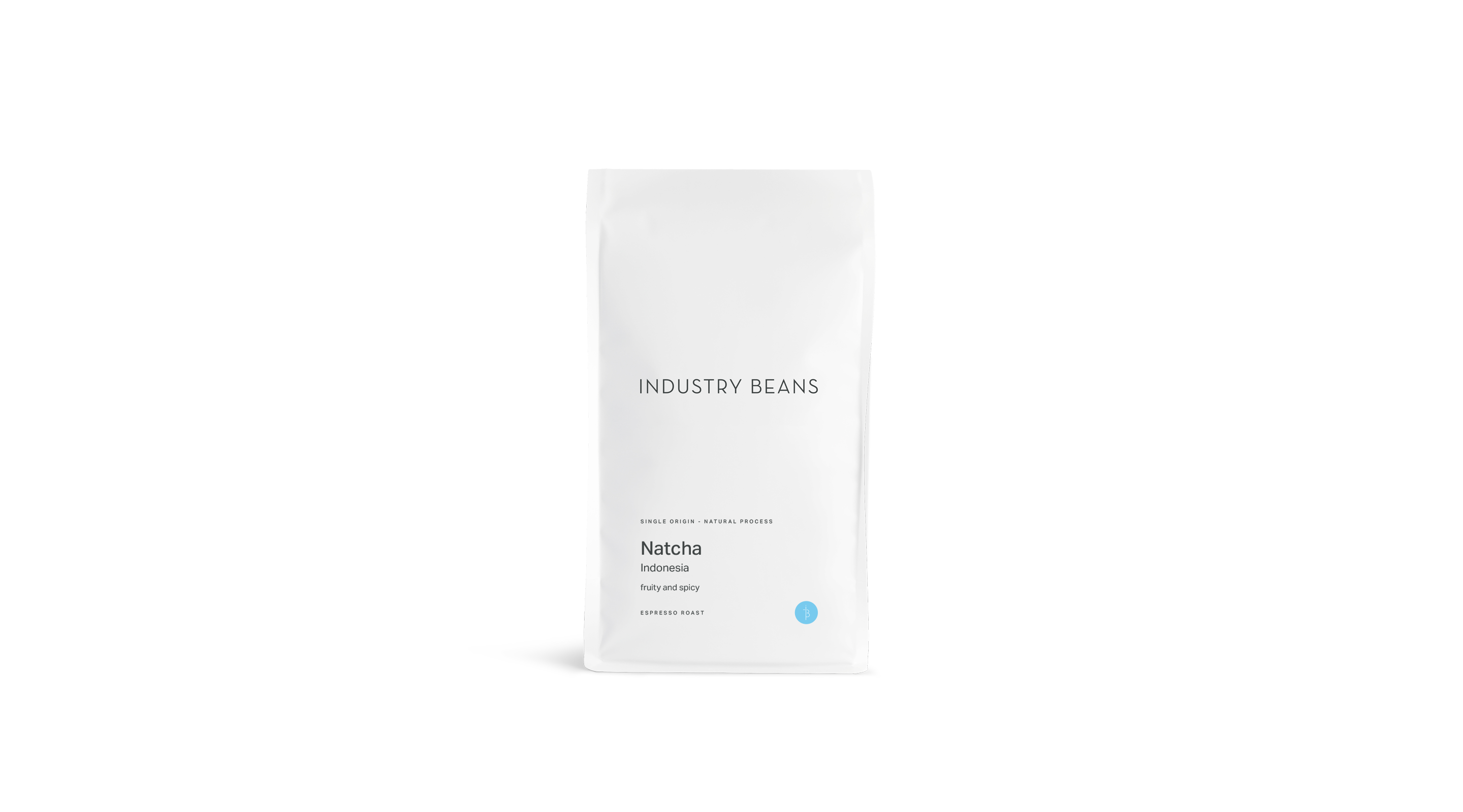 Industry Beans Espresso Single Origin Coffee Bag Against White Background