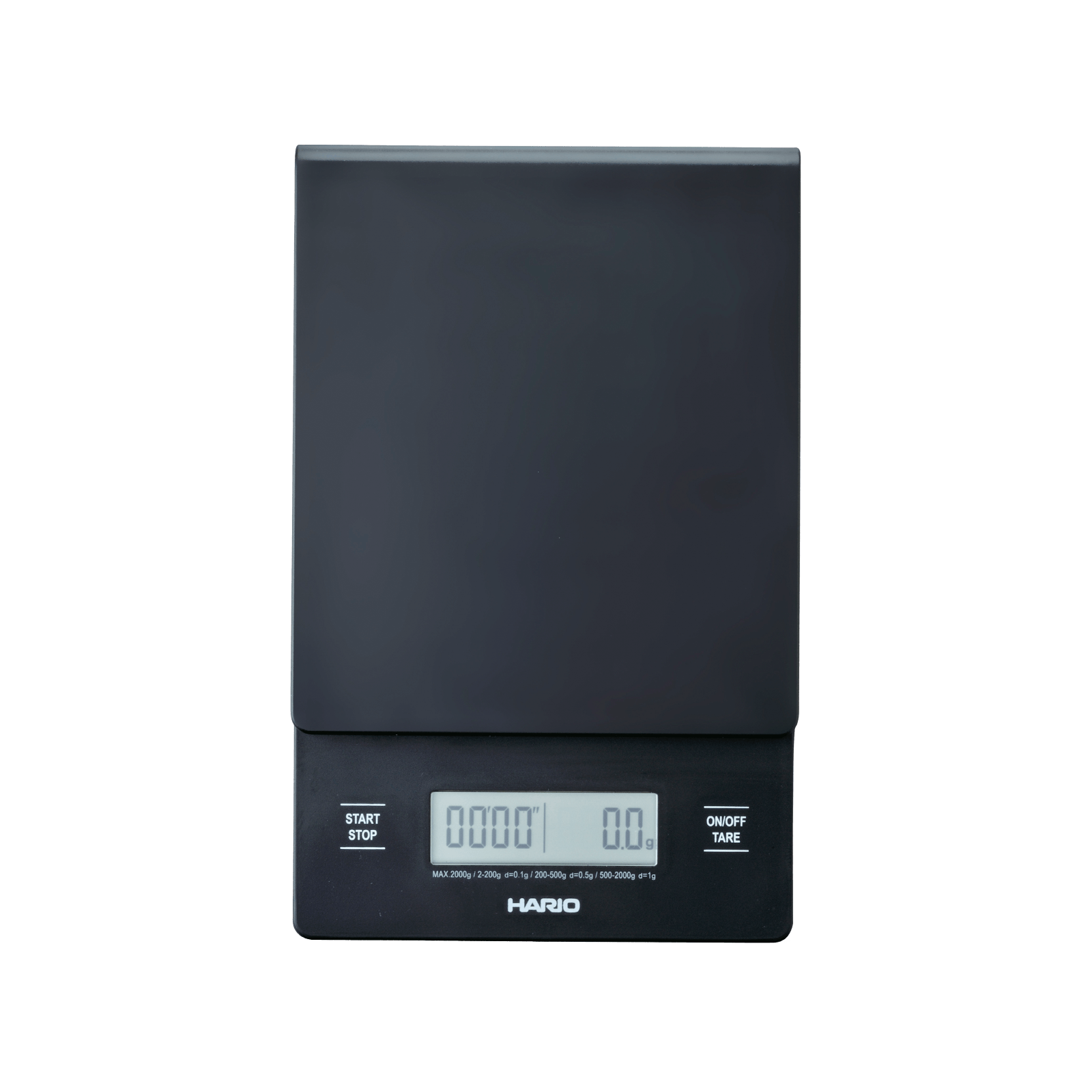 Black digital kitchen scale on a black background