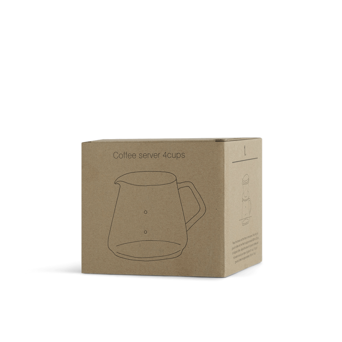 Cardboard box with a coffee maker outline on a white background